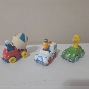 Vintage 1980s Playskool Diecast Sesame Street Vehicles Set Of 3